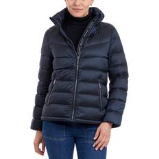 Michael Kors Women's Hooded Shine Packable Down Puffer Jacket - Admiral