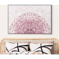 Rot Wanddekos Klebefieber Wechselbild Mandala Aquarell Ornament halbkreis Wanddeko