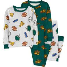 Boys - Green Pajamases Carter's Kid Boys 4-Piece Sports 100% Snug Fit Cotton Pajamas Green