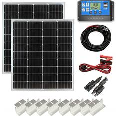 Lowenergie 160w Mono Solar Panel Battery Charging Kit Controller Cables & Mounting Brackets