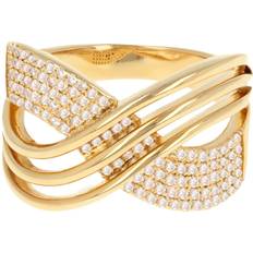 Brass Rings Les Tresors De Lily Gold plated ring 'Sissi' white gold 15 mm