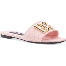 Fabric Slides Dolce & Gabbana Woven Logo Slide Sandals Women's