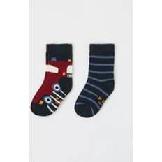 Organic Socks Polarn O. Pyret Two Pack Kids Socks Blue 8-10y x