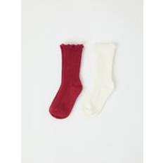 Organic Socks Polarn O. Pyret Two Pack Kids Socks White 4-6y x