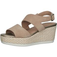 Geox Damen Pantoffeln & Hausschuhe Geox Sandalette Beige Keilabsatz für Damen