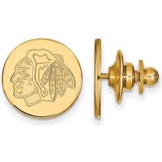 Gold - Men Brooches LogoArt Ss 14k yellow gold plated nhl chicago blackhawks lapel or tie pin