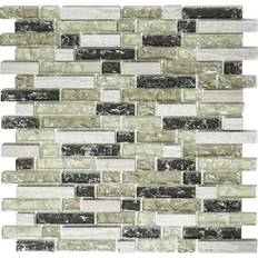 Kacheln & Fliesen Mosaik-Netzwerk Glasmosaikfliesen naturstein graugrünmix wand küche bad wc wb87-v1352 mix 30.5x30.5cm