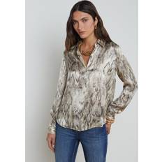 Silk Tops L'agence Tyler Silk Blouse Top In Tan