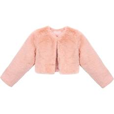 Fur Children's Clothing Lilax Girls Cozy Faux Fur Bolero Jacket Shrug Peach