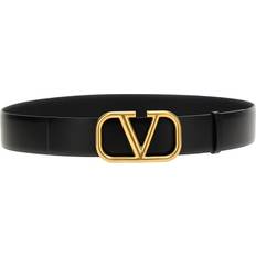 Pelle Abbigliamento Valentino Garavani Vlogo Signature Buckle Belt - Black/Gold