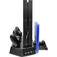 HCSC 3 in 1 PS4 Pro Slim Vertical Stand Cooling Fan Cooler with Controller Charging Station Dock& 3