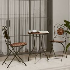 Orange Caféset Utemöbler vidaXL Mosaik Terrakotta Järn Och Keramik Caféset, 1 Bord inkl. 2 Stolar
