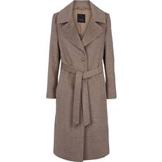 Camel frakker Sand Copenhagen Cashmere Coat W Clareta Belt Midi - Light Camel