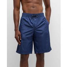 Dolce & Gabbana Blue Swimwear Dolce & Gabbana Men's Swim Shorts with Logo Plaque DARK BLUE