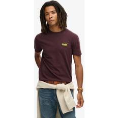 Superdry Man T-shirts Superdry Herren Essential T-Shirt aus Bio-Baumwolle mit Logo Lila Größe: