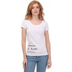 Armani Women Clothing Armani Womenss Slim-Fit T-Shirt in White Cotton