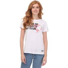 Armani Women Clothing Armani Womenss Regular-Fit T-Shirt in White Cotton