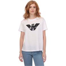 Armani Women T-shirts Armani Womenss Regular-Fit T-Shirt in White Cotton