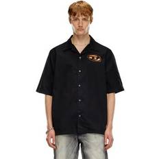 Diesel Men Shirts Diesel Camicia bowling con effetti bleach Camicie Uomo Nero