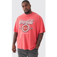 boohooMAN Mens Plus Coca Cola License Print T-Shirt In Red