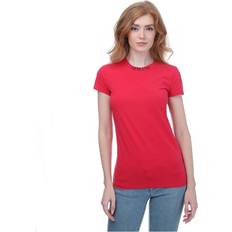 Armani Women Clothing Armani Womenss Slim-Fit T-Shirt in Red Cotton