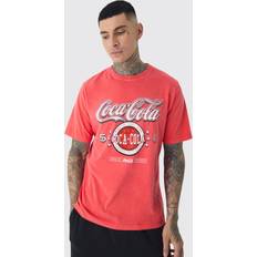 boohooMAN Mens Tall Coca Cola License Print T-Shirt In Red