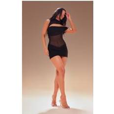 Mesh - Women Dresses PrettyLittleThing Premium Black Double Layer Mesh Twist Detail Bodycon Dress, Black