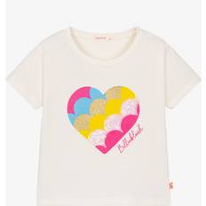 BillieBlush Girls Ivory Cotton Heart T-Shirt