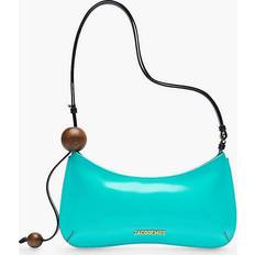 Turquoise Handbags Jacquemus Turquoise Le Bisou Perle Leather Shoulder Bag TURQUOISE
