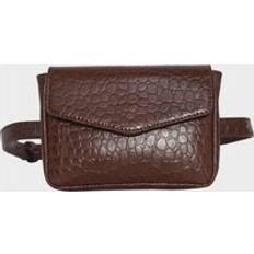 Leather Bum Bags Assots London CAMELLA' Croc Leather Bum Belt Waist Festival Bag Brown One Size