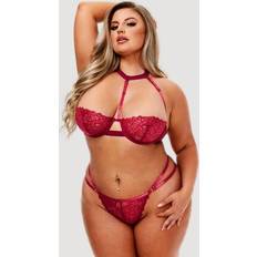 Baci Bra & Strappy G-String Set Plus Red