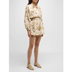 Gold Jumpsuits & Overalls Zimmermann Golden Floral Paneled Playsuit SAGE TOILE FLORAL