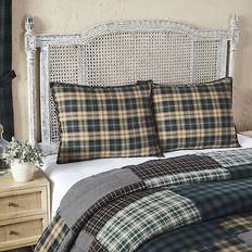 VHC Brands Farmhouse standard sham pine Pillow Case Green, Black