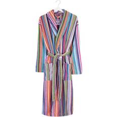 Multicoloured - Women Robes 100% Egyptian-Quality Cotton Mid-Calf Bathrobe with Pockets 124.0 cm