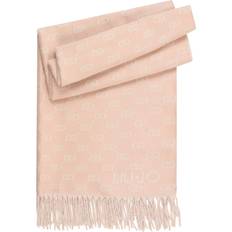 Rosa Sciarpe Liu Jo Stola Con Logo Lurex Jacquard - Beige