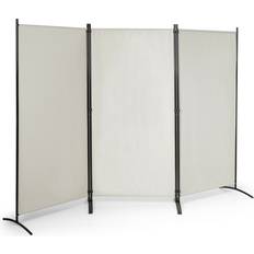 Beige Room Dividers Costway 3 Panel Folding Room Divider