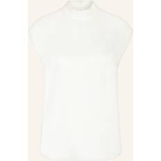 HUGO BOSS Vrouw Blouses HUGO BOSS Blouse Met Hoge Hals Van Stretchzijde - Gebroken Wit