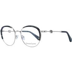 CL3091 041 Men's Eyeglasses Silver Size 51 Frame Only Blue Light Block Available Silver Pattern Black Laminate