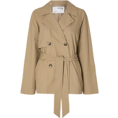 Brune - Dame Kåper & Frakker Selected Belinda Short Trench Coat - Cornstalk