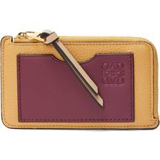 Loewe Biscuit/crimson/pape Logo-embossed Coin-pocket Leather Card Holder - BISCUIT/CRIMSON/PAPE