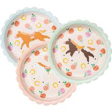 Floral Assiettes, Tasses et Couverts PartyDeco 6 Petites Assiettes Mon Joli Cheval