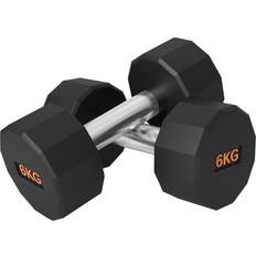 Dumbbells Weights Set with 12-Sided Shape and Non-Slip Grip, 2 x 6kg