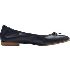 Leather Ballerina - Navy