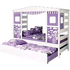 TICAA Letto Casetta Horse Viola Con Letto Estraibile