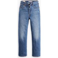 Levi's Ribcage High Rise Straight Ankle Length Jeans - Dark Blue