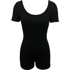 Shein Lune Women's Short Sleeve Square Neck Unitard Jumpsuit