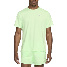 Green - Men T-shirts Nike Men's Miler Dri-FIT UV Short Sleeve Running Top - Vapor Green