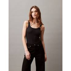 Calvin Klein Cotton Bodysuits Calvin Klein Women's Cotton Contour Rib Bodysuit Black