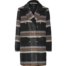 Checkered Coats Vero Moda Women's Coat Parson - Noir