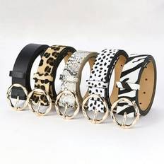 Leopard - Women Belts Zhaomeidaxi Sold by: travelwant, Ladies Fashion Snake Skin Leopard Print PU Leather Dress and Jeans Belt Girls and Ladies Golden Pin Buckle